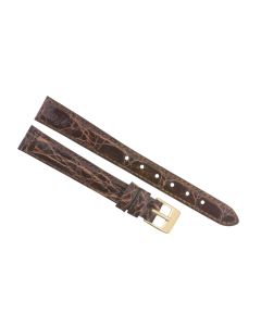 12mm Brown Smooth Texture Genuine Crocodile Leather Watch Band