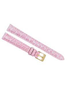 12mm Pink Smooth Texture Genuine Crocodile Leather Watch Band