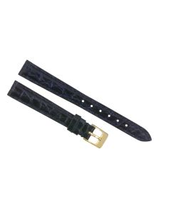 12mm Navy Blue Smooth Texture Genuine Crocodile Leather Watch Band