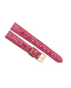 14mm Pink Smooth Texture Genuine Crocodile Leather Watch Band