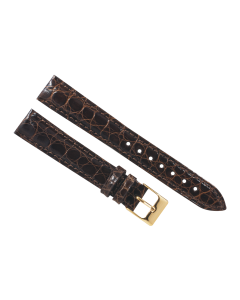 16mm Brown Smooth Texture Genuine Crocodile Leather Watch Band