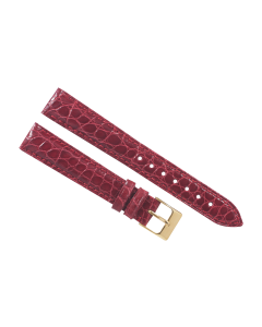 16mm Red Smooth Texture Genuine Crocodile Leather Watch Band