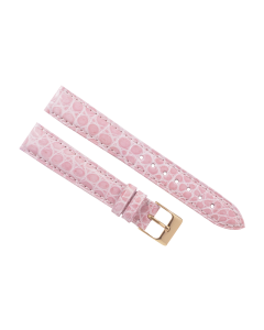 16mm Pink Smooth Texture Genuine Crocodile Leather Watch Band