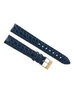 16mm Navy Blue Smooth Texture Genuine Crocodile Leather Watch Band