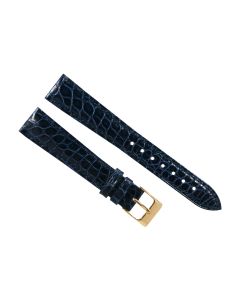 17mm Navy Blue Smooth Texture Genuine Crocodile Leather Watch Band