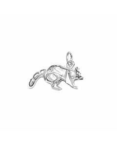 Silver 3D Raccoon Charm