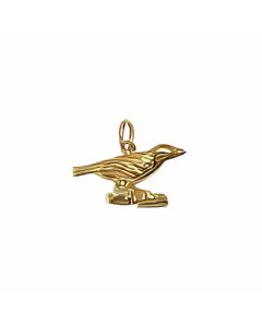 10K Yellow Gold 3D Robin Charm