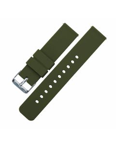 14mm Seaweed Green Plain Silicone Watch Band with Quick Release Pins