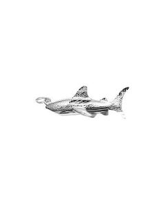 Silver 3D Shark Charm