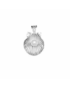 Silver 3D Seashell with Pearl Pendant