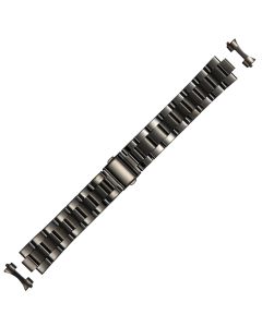 Black Metal 18mm Curved Solid Box Style Buckle Watch Strap
