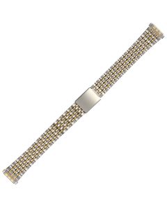 Two Tone Metal 10-14mm Lined Style Buckle Watch Strap