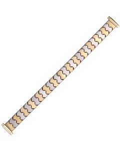 Two Tone Metal Swirl Style Expansion Watch Strap 10-14mm