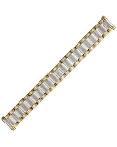 Two Tone Metal Sidewalk Style Expansion Watch Strap 16-20mm