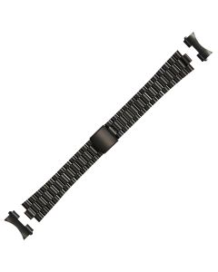 Black Metal 20mm Curved Rollo With The Lines Style Expansion Watch Strap