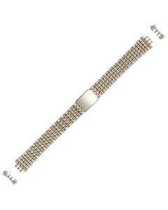 Two Tone 16mm Curved Lined Style Buckle Watch Strap