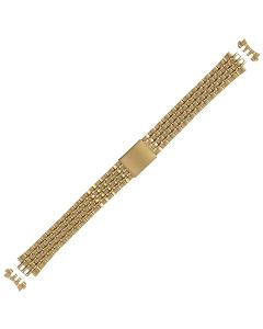 Yellow Metal 10mm Curved Lined Style Buckle Watch Strap