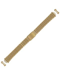 Yellow Metal 16mm Curved Lined Style Buckle Watch Strap