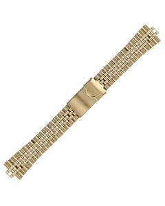 Yellow Metal 20mm Curved Train Track Style Buckle Watch Strap