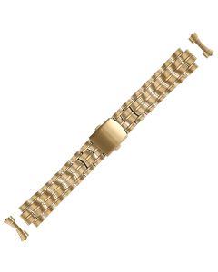 Yellow Metal 20mm Curved Caterpillar Style Buckle Watch Strap