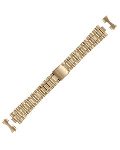 Yellow Metal 24mm Curved Rollo With Lines Style Buckle Watch Strap