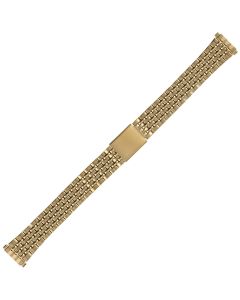 Yellow Metal 10-14mm Lined Style Buckle Watch Strap