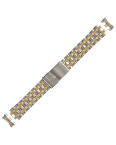 Two Tone Metal 18mm Curved Ribbon Style Buckle Watch Strap