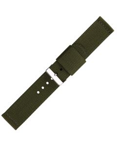Green Two Piece 22mm Nylon Watch Strap