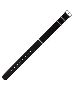 Black 18mm Long NATO Three Rings Nylon Watch Strap