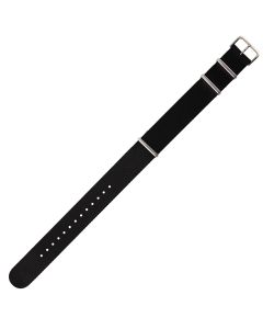 Black 22mm Long NATO Three Rings Nylon Watch Strap