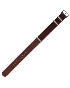 Brown 20mm Long NATO Three Rings Nylon Watch Strap