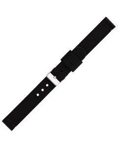 Black Two Piece 14mm Nylon Watch Strap