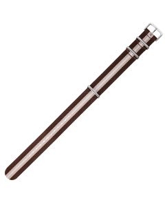Brown & Beige Combo 20mm Long NATO Three Rings Nylon Watch Strap