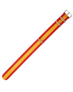 Red & Yellow 22mm Long NATO Three Rings Nylon Watch Strap