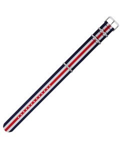 Red & Blue Combo 22mm Long NATO Three Rings Nylon Watch Strap
