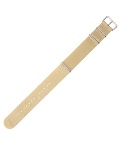 Beige 24mm Long NATO Three Rings Nylon Watch Strap