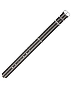 Black & Grey 20mm Long NATO Three Rings Nylon Watch Strap