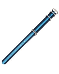 Navy & Blue Combo 20mm Long NATO Four Rings Nylon Watch Strap