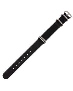 Black 22mm Long NATO Four Rings Nylon Watch Strap