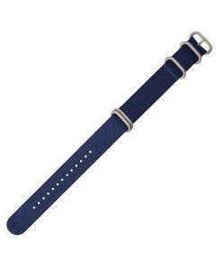 Navy 22mm Long NATO Four Rings Nylon Watch Strap