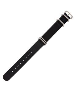 Black 24mm Long NATO Four Rings Nylon Watch Strap