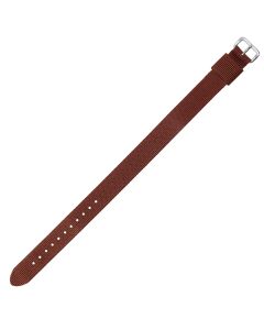 Brown One Piece Long 16mm Nylon Watch Strap