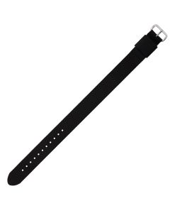 Black One Piece Long 18mm Nylon Watch Strap