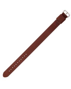 Brown One Piece Long 18mm Nylon Watch Strap