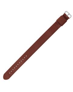 Brown One Piece Long 20mm Nylon Watch Strap