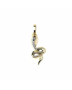 10K Two Tone 3D Cobra Snake Pendant