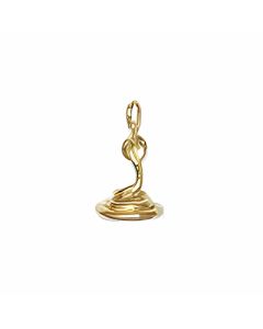 10K Yellow Gold 3D Cobra Snake Charm