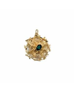 10K Yellow Gold 3D Spider Web Charm