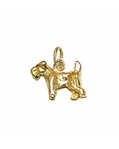 10K Yellow Gold 3D Terrier Dog Charm