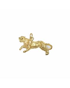 10K Yellow Gold 3D Tiger Charm